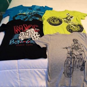 4 boys motorcycle t-shirts all in new condition